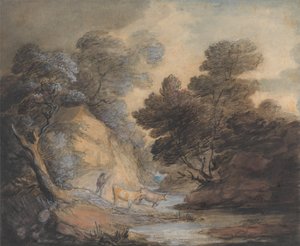 ストリームによる牛の水まき 作： Thomas Gainsborough